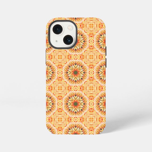 Etui iPhone 13 Mini motif jaune floral (Verso)