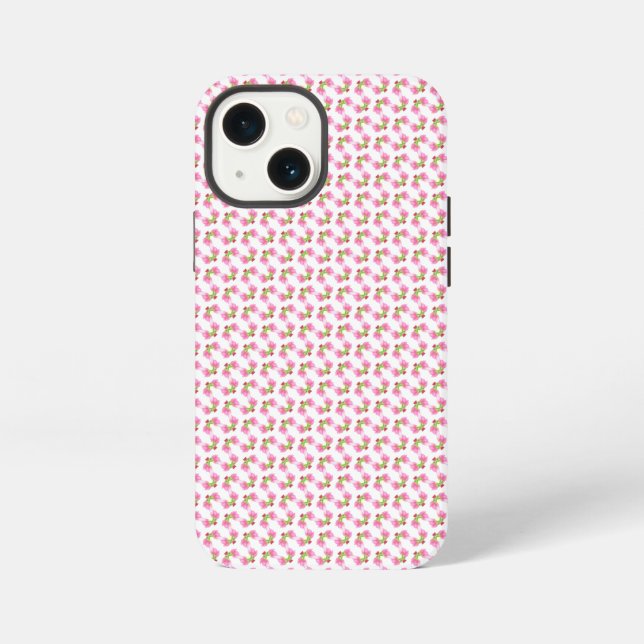Etui iPhone 13 Mini Motif tulipe rose (Verso)