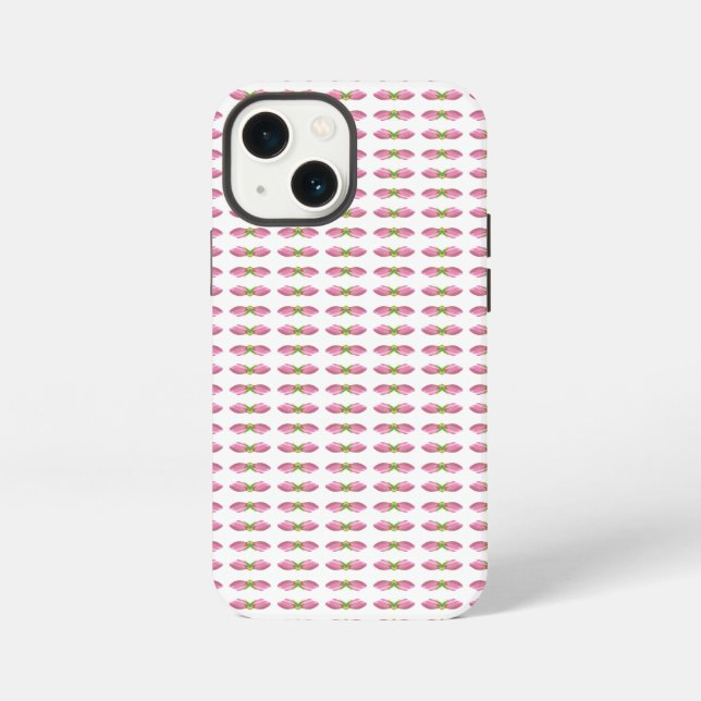 Etui iPhone 13 Mini Motif tulipe rose (Verso)