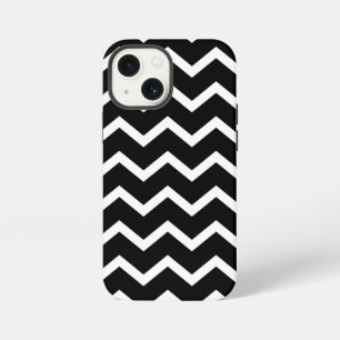 Etui iPhone 13 Mini Motif zig zag noir et blanc.