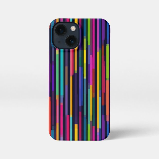 Etui iPhone 13 Mini Neon Vertical Stripe Pattern (Verso)