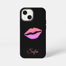 Noir avec lèvres iphone nom de personnalisation co