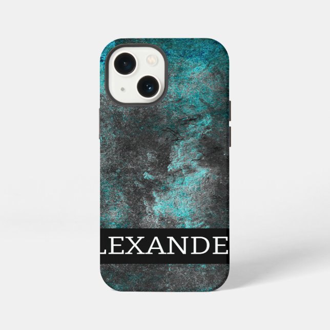 Etui iPhone 13 Mini Nom personnalisable texture Abstraite (Verso)
