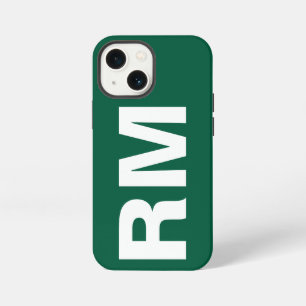 Etui iPhone 13 Mini Nom personnalisé Élégant Moderne Luxueux Vert Fonc