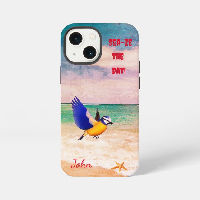 Etui iPhone 13 Mini Oiseau de mer pittoresque (Verso)