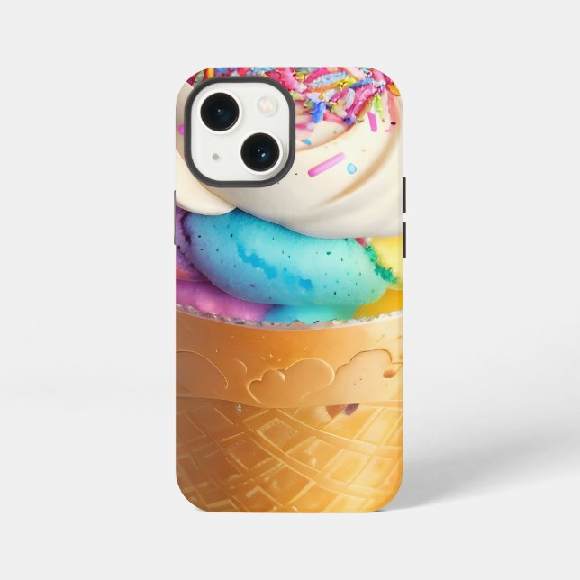 Etui iPhone 13 Mini Paillettes de cône de glace (Verso)