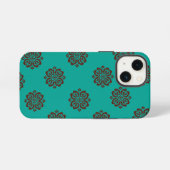 Etui iPhone 13 Mini "Parchemins carmin – Élégance audacieuse" (Verso Horizontal)
