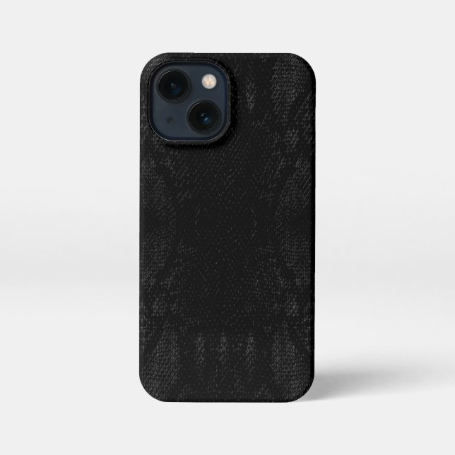 Etui iPhone 13 Mini Peau de serpent noir (Verso)