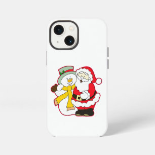 ETUI iPhone 13 MINI PÈRE NOËL AVEC LE MARCHAND DE GLACE À NOËL. HO! HO