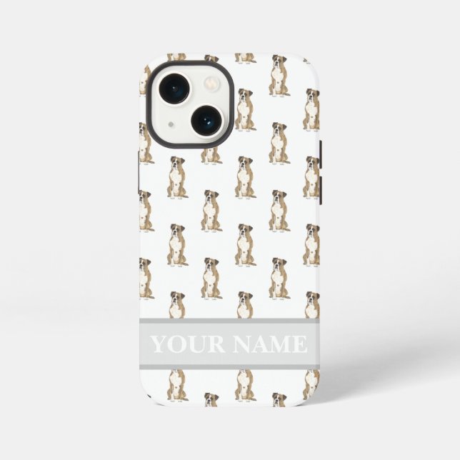 Etui iPhone 13 Mini Personalized Brindle Boxer Dog (Verso)