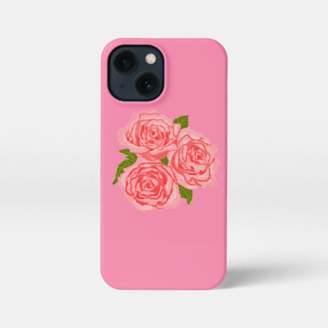 Etui iPhone 13 Mini Pink roses (Verso)