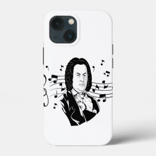 Etui iPhone 13 Mini Portrait et buste de Johann Sebastian Bach avec de