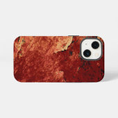 Etui iPhone 13 Mini Roche peinte en rouge (Verso Horizontal)