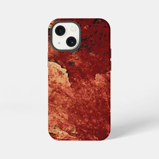 Etui iPhone 13 Mini Roche peinte en rouge (Verso)