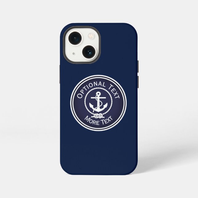 Etui iPhone 13 Mini Sceau nautique d'ancrage   (Verso)