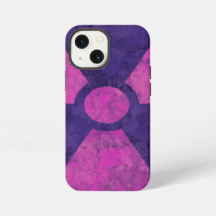 Etui iPhone 13 Mini Symbole de radiation rouge délavé