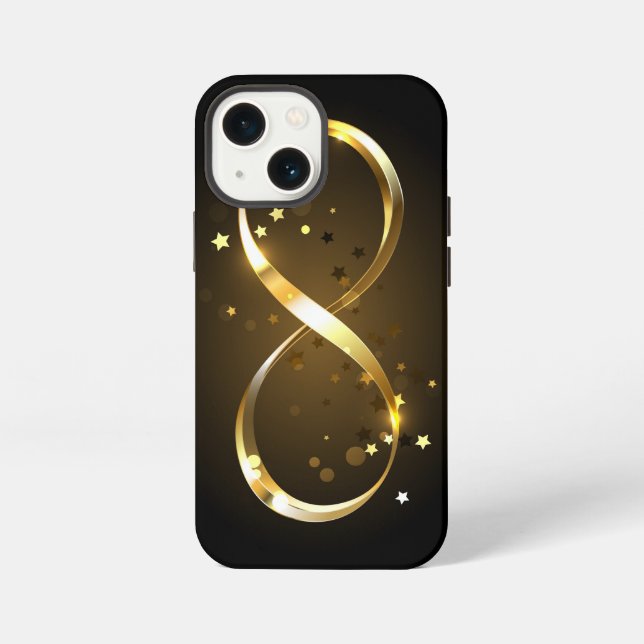 Etui iPhone 13 Mini Symbole d'infini doré (Verso)