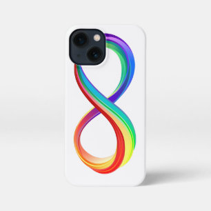 Etui iPhone 13 Mini Symbole d'infinité arc-en-ciel stratifié