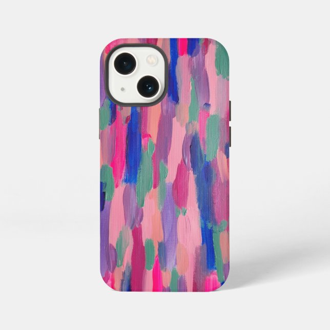 Etui iPhone 13 Mini Tailles roses Abstraites  (Verso)