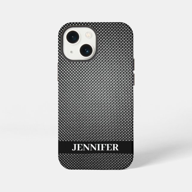 Etui iPhone 13 Mini Texture de grille abstraite (Verso)