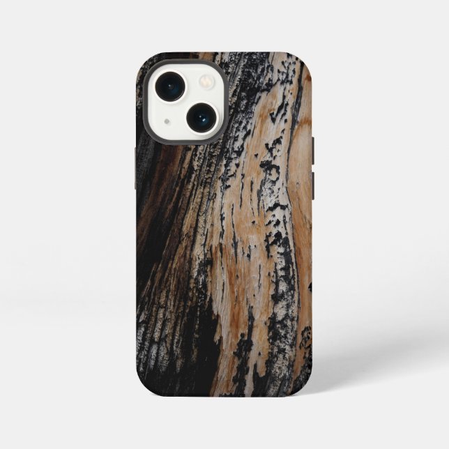 Etui iPhone 13 Mini Texture d'écorce d'arbre brûlée  (Verso)