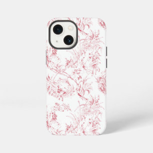 Etui iPhone 13 Mini Toile de Jouy Florale Fantastique Française Gravée