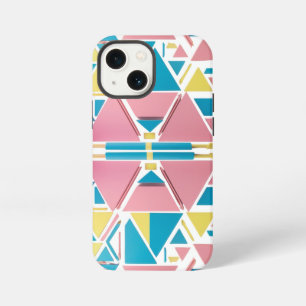 Etui iPhone 13 Mini Triangles Géométriques Pastel - Pomme Rétro Modern