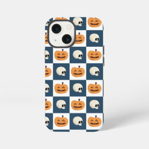 Etui iPhone 13 Mini Vérifications de crânes et de citrouilles