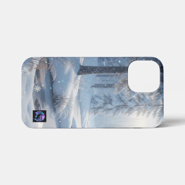 Etui iPhone 13 Mini Winter Wonderland Lake (Verso Horizontal)