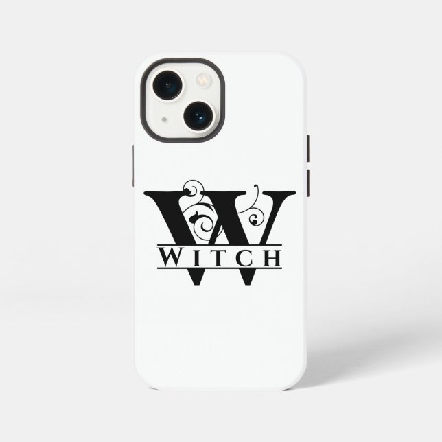 Etui iPhone 13 Mini Witchy Sorch Monogramme Nom Conception Coque-Mate  (Verso)