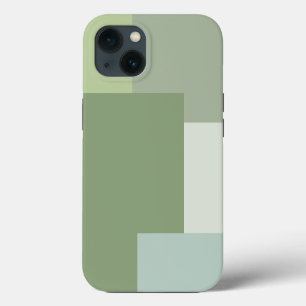 Etui iPhone 13 Minimaliste Bloc de Couleur Géométrique Tons de Ve