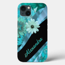 Modèle floral bleu aqua personnalisé