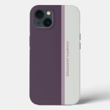 Moderne bloc de couleur rayé violet et gris