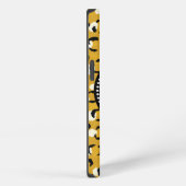 Etui iPhone 13 Moderne chic imprimé guépard doré à monogramme (Côté droit)
