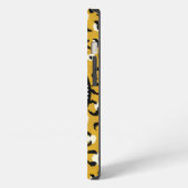 Etui iPhone 13 Moderne chic imprimé guépard doré à monogramme (Côté gauche)