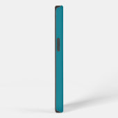 Etui iPhone 13 Moderne Lignes Dorées Ondulées Turquoise (Côté droit)