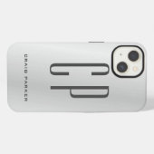 Etui iPhone 13 Moderne Monogramme professionnel gris argent clair (Verso Horizontal)
