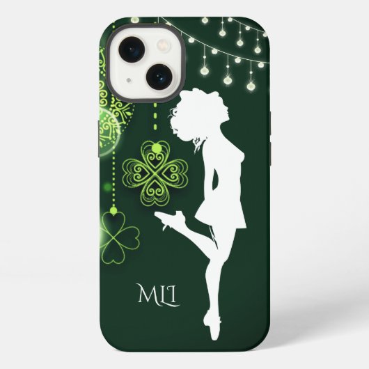Etui iPhone 13 Monogram Irish Dance Celtic Clochers and Lights (Verso)