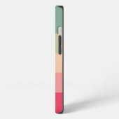 Etui iPhone 13 Monogram vert - Rayure horizontale bloc de couleur (Côté gauche)