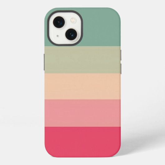 Etui iPhone 13 Monogram vert - Rayure horizontale bloc de couleur (Verso)
