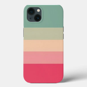 Etui iPhone 13 Monogram vert - Rayure horizontale bloc de couleur
