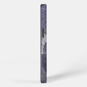 Etui iPhone 13 Monogrammé Abstrait Pailleté Violet (Côté droit)