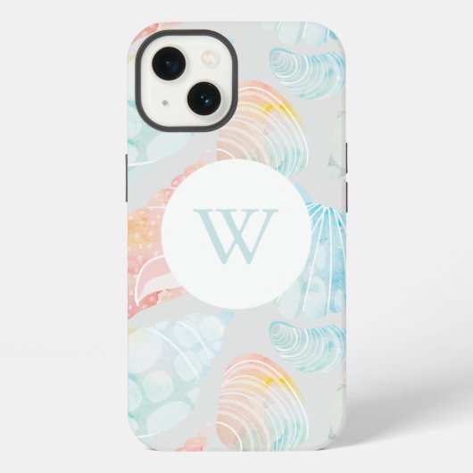 Etui iPhone 13 Monogramme aquarelle Shell (Verso)