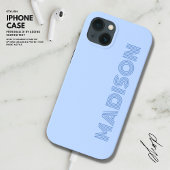 Etui iPhone 13 Monogramme Bleu Gras Moderne Simple Tendance
