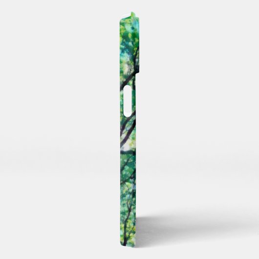 Etui iPhone 13 Monogramme de forêt verte aquarelle (Côté droit)