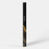 Etui iPhone 13 Monogramme de géode d'agate noire et or (Côté droit)