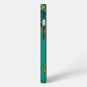 Etui iPhone 13 Monogramme de géode d'agate verte émeraude et or (Côté gauche)