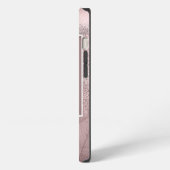 Etui iPhone 13 Monogramme de script en or rose (Côté gauche)