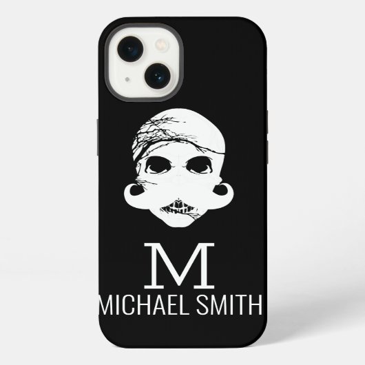 Etui iPhone 13 Monogramme drôle de moustache (Verso)