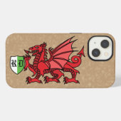 Etui iPhone 13 Monogramme du dragon gallois (Verso Horizontal)